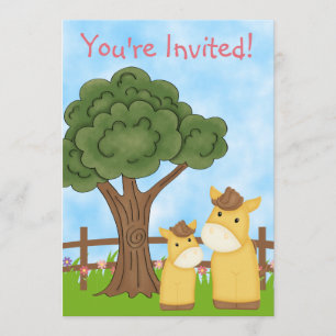 Invitación personalizada a Baby Shower de caballos