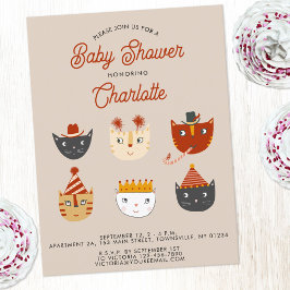 Invitación personalizada a Baby Shower de Gato Gat