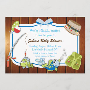 Invitación personalizada a Baby Shower de pesca