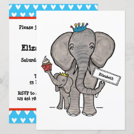 Invitación personalizada a Baby Shower para elefan