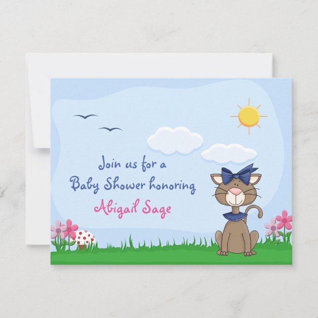 Invitación personalizada a Baby Shower para un gat (Anverso)