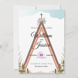 Invitación personalizada a bodas simples de boho