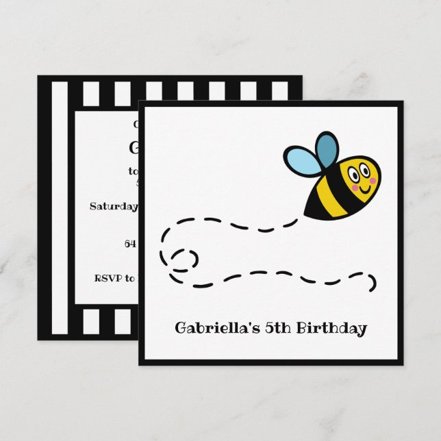 Invitación personalizada a Bumblebee (Anverso / Reverso)