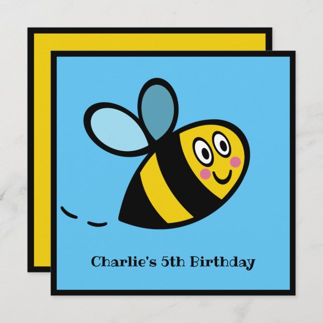 Invitación personalizada a Bumblebee (Anverso / Reverso)