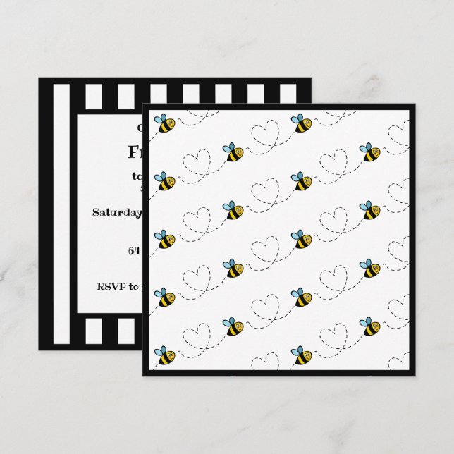 Invitación personalizada a Bumblebee (Anverso / Reverso)