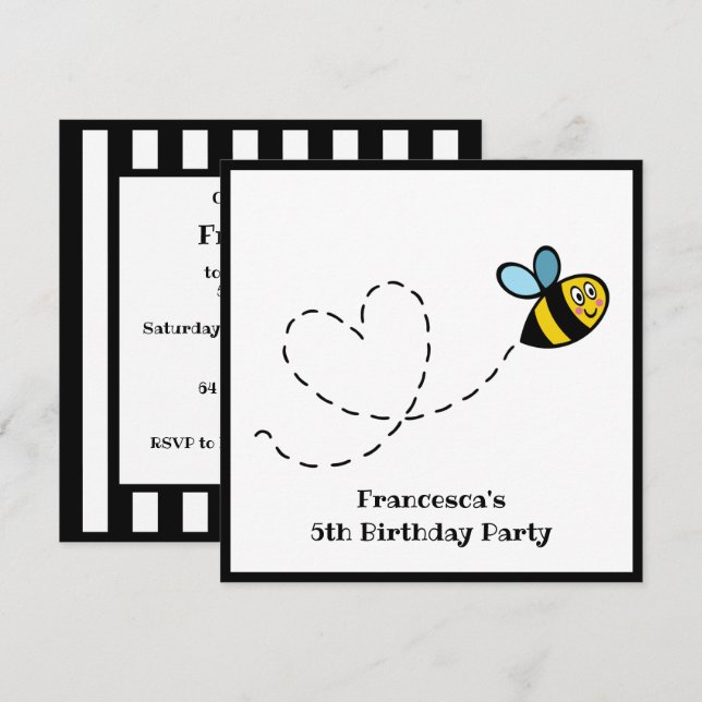 Invitación personalizada a Bumblebee (Anverso / Reverso)