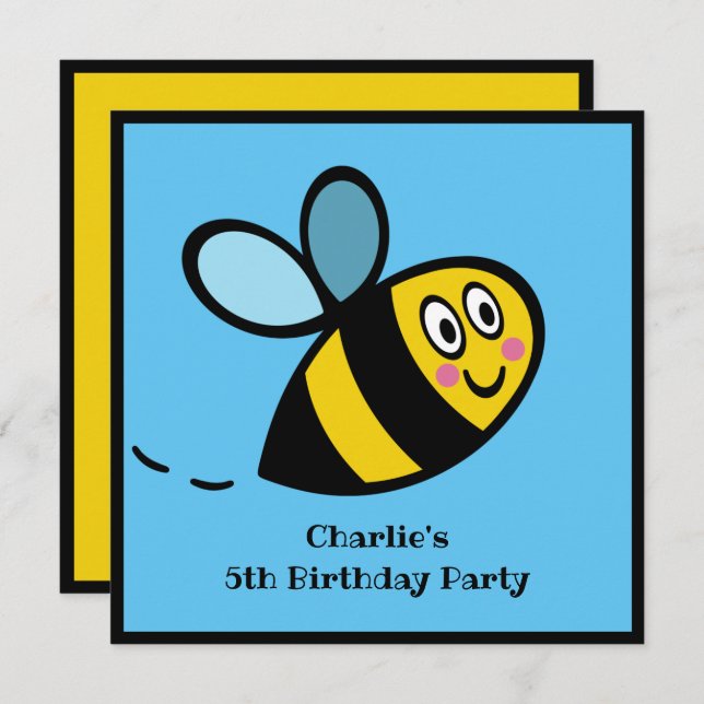 Invitación personalizada a Bumblebee (Anverso / Reverso)