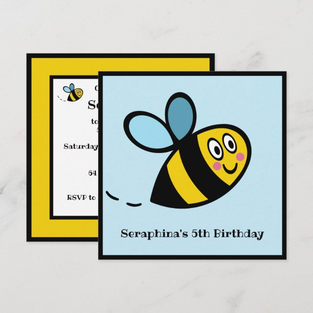 Invitación personalizada a Bumblebee (Anverso / Reverso)