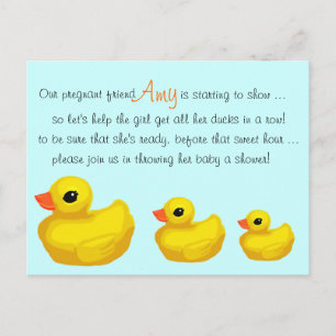 Invitación personalizada a duchas "Ducks in a Row"
