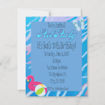 Invitación Personalizada a Fiesta en la Piscina