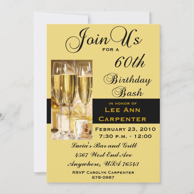 Invitación personalizada a la fiesta de cumpleaños (Anverso)