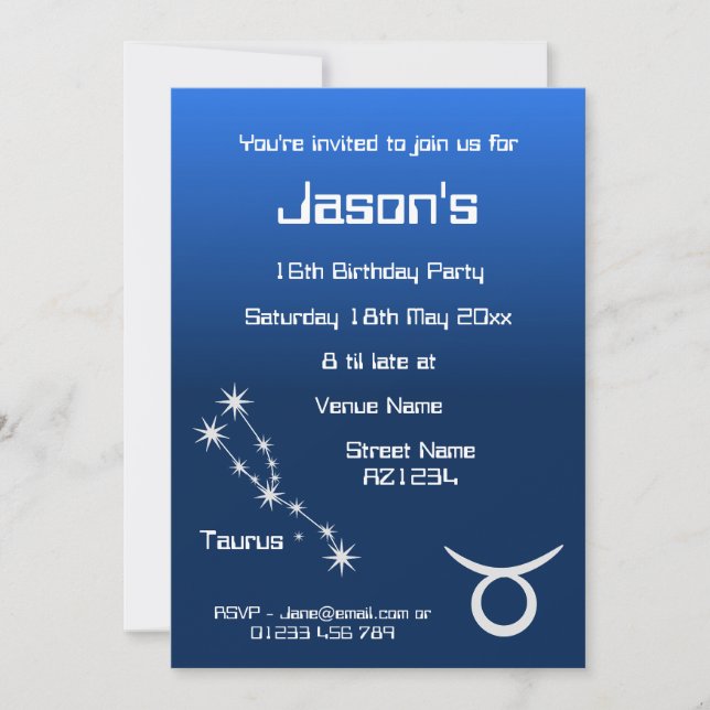 Invitación personalizada a la fiesta de la galaxia (Anverso)