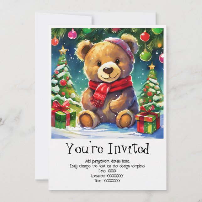 Invitación Personalizada a la Fiesta de Navidad (Anverso)