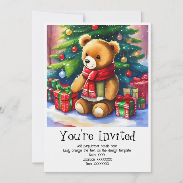Invitación Personalizada a la Fiesta de Navidad (Anverso)