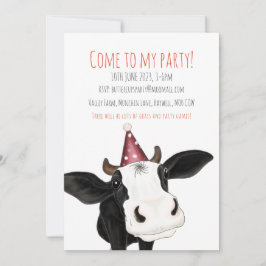 Invitación personalizada a la fiesta de vaca