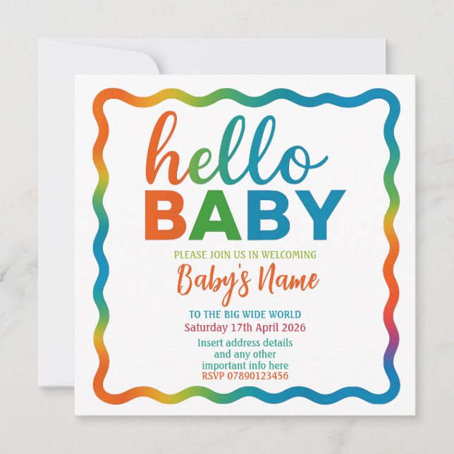 Invitación personalizada a la invitación a la duch (Anverso)