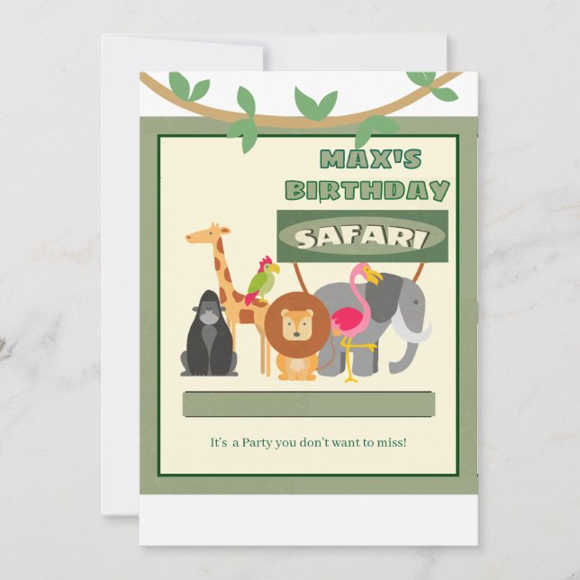 Invitación personalizada a los niños a tomar Safar (Anverso)