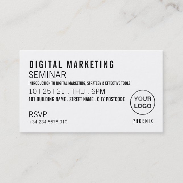 Invitación personalizada a un seminario/conferenci (Anverso)