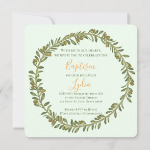 Invitación personalizada al bautismo de orugas oli