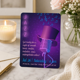 Invitación personalizada al Jazz Club con micrófon