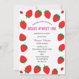 Invitación personalizada Berry Sweet One chica