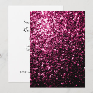 Invitación personalizada con brillo de rosa oscuro