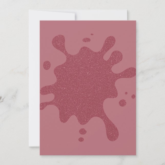 Invitación Personalizada con Brillo Rose Gold (Anverso)