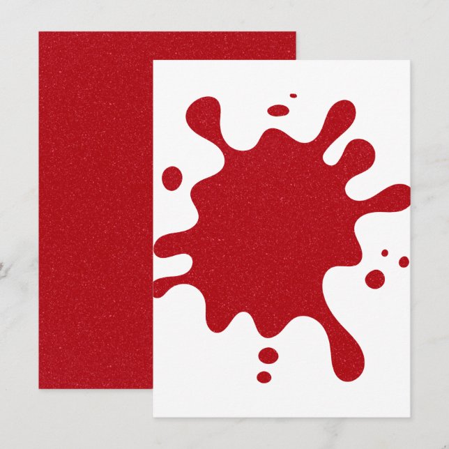 Invitación personalizada con salpicaduras de blanc (Anverso / Reverso)