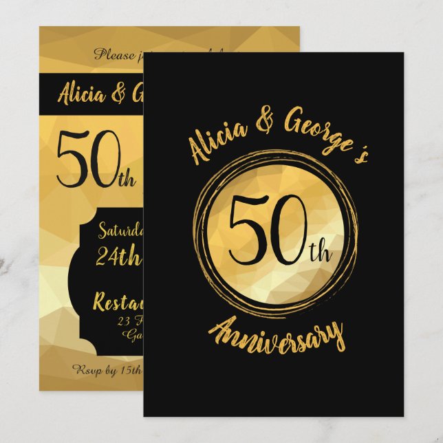 Invitación personalizada de aniversario de boda de (Anverso / Reverso)