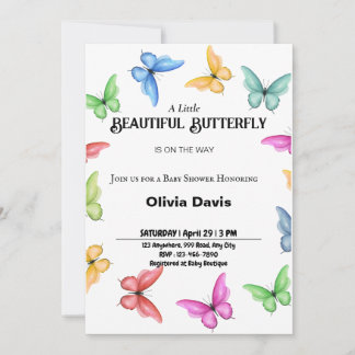 Invitación personalizada de Baby Shower a la marip