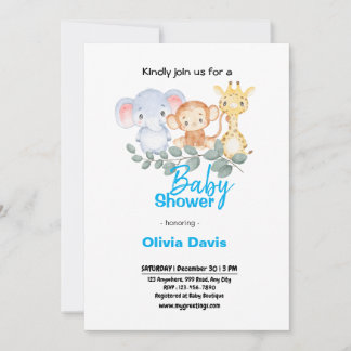 Invitación personalizada de Baby Shower a Safari