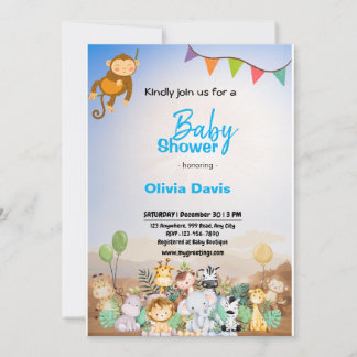 Invitación personalizada de Baby Shower a Safari