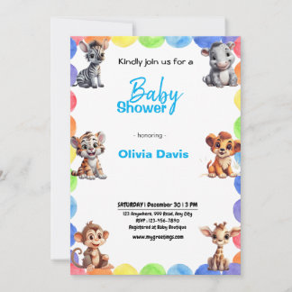 Invitación personalizada de Baby Shower a Safari