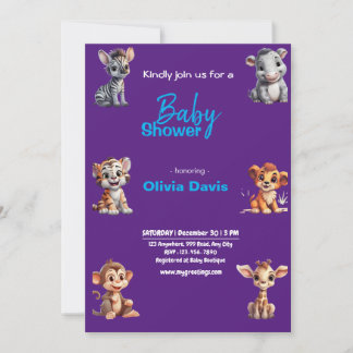 Invitación personalizada de Baby Shower a Safari
