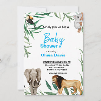Invitación personalizada de Baby Shower a Safari