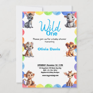 Invitación personalizada de Baby Shower a Safari