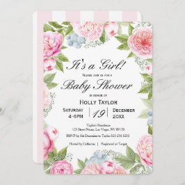 Invitación personalizada de Baby Shower en el jard