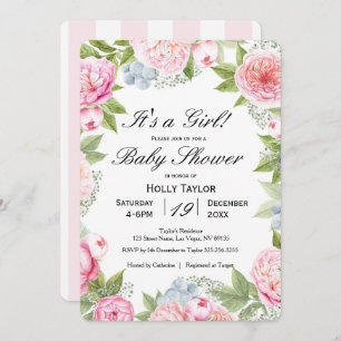 Invitación personalizada de Baby Shower en el jard