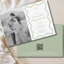 Invitación personalizada de Baby Shower en verde s