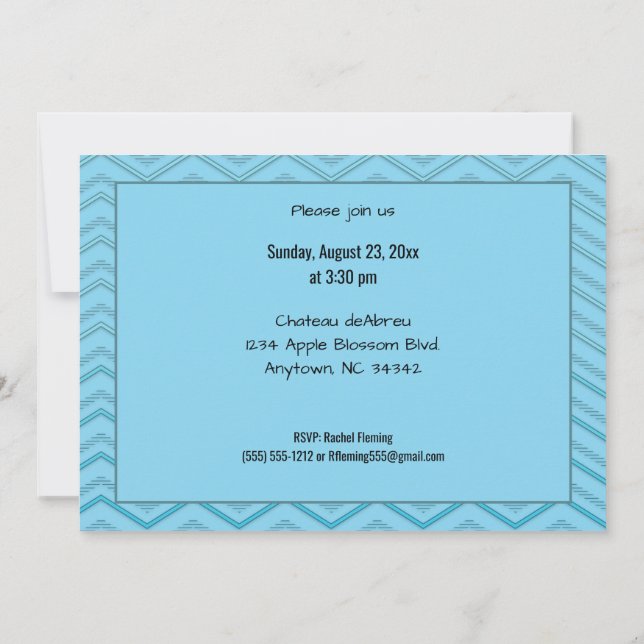 Invitación personalizada de Baby Shower para bebé (Reverso)