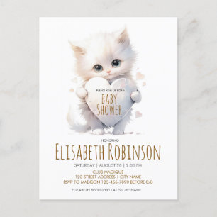 Invitación personalizada de Baby Shower para gatit