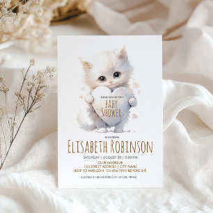 Invitación personalizada de Baby Shower para gatit