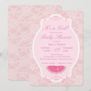 Invitación personalizada de Ballerina Baby Shower