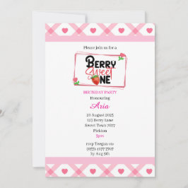 Invitación personalizada de Berry Sweet One B'day 