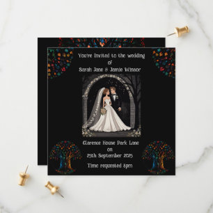 Invitación personalizada de boda con imagen de dib