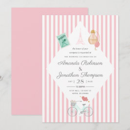 Invitación personalizada de boda con tema de París