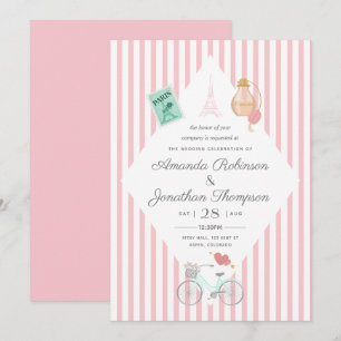 Invitación personalizada de boda con tema de París