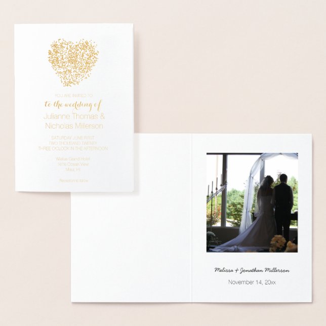 Invitación personalizada de Boda de corazón de con (Demostración)