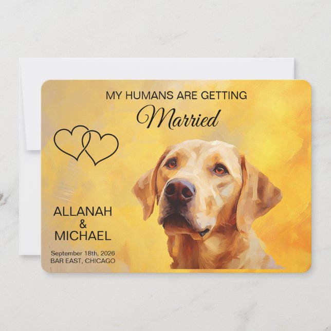 Invitación Personalizada de Boda de Perro para Gua (Anverso)