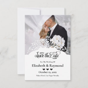 Invitación personalizada de boda para guardar la f